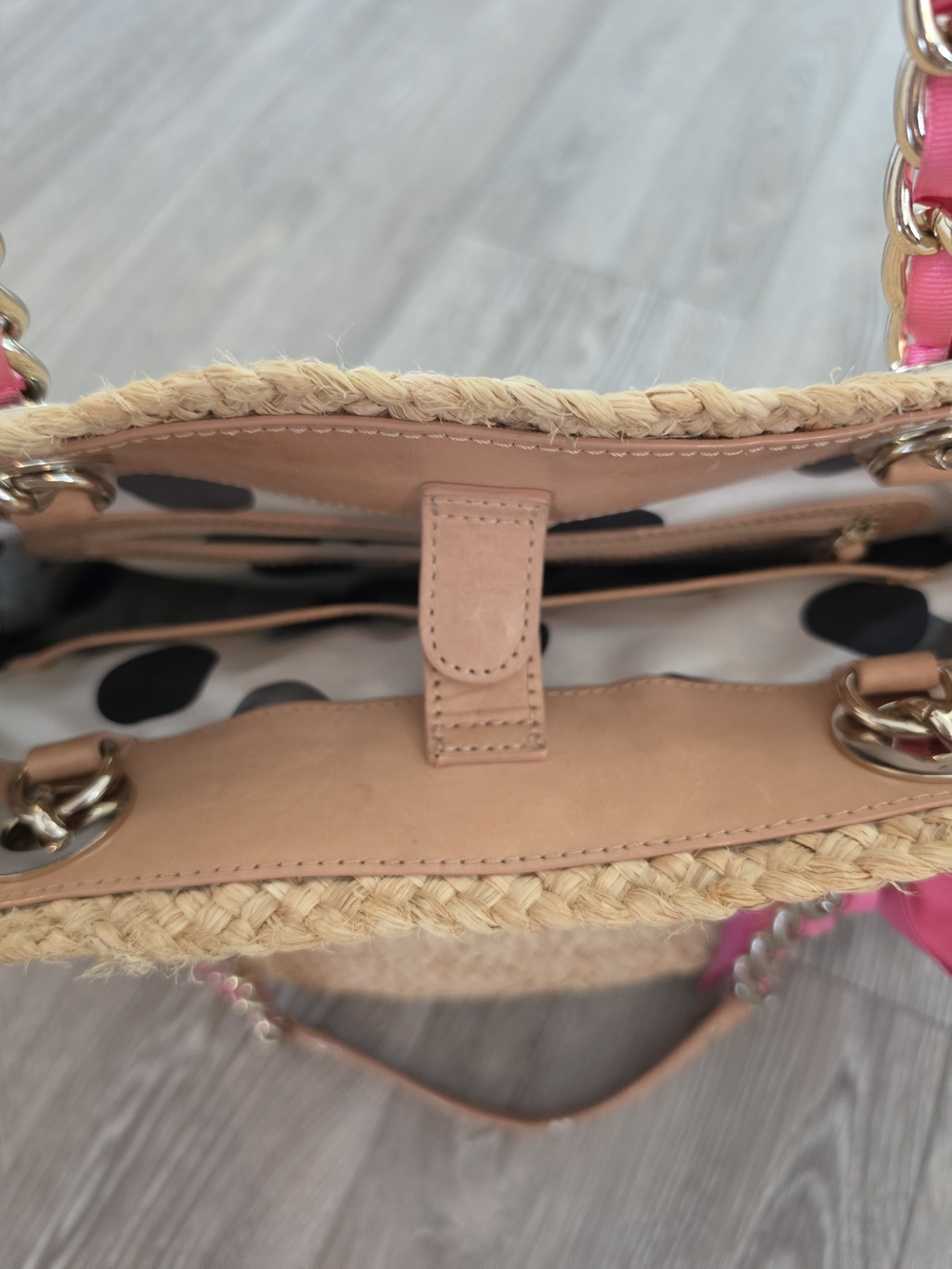 kate spade Natural Straw Shoulder Tote with Pink Bow - Picture 9 of 12